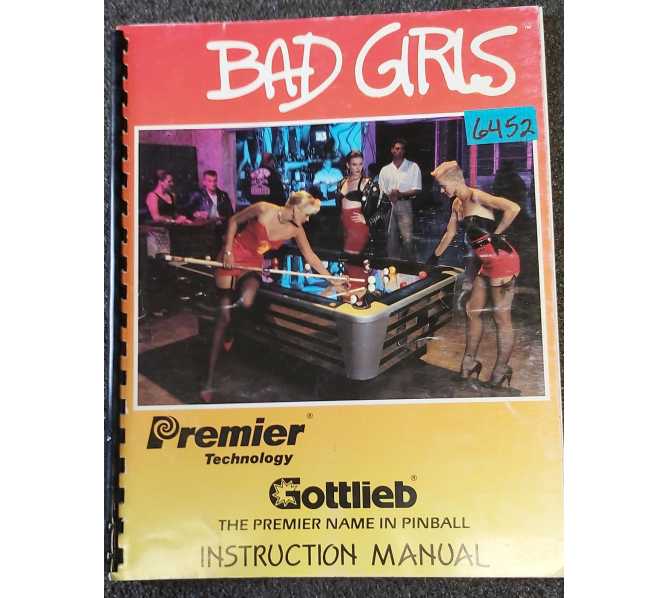 GOTTLIEB BAD GIRLS Pinball Machine INSTRUCTION Manual #6452  