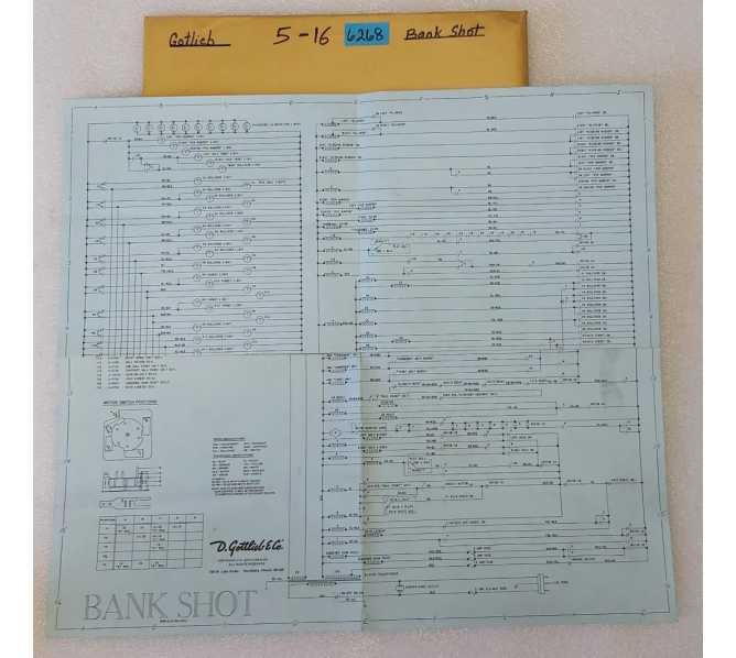 GOTTLIEB BANK SHOT Acade Game Schematic #6268 