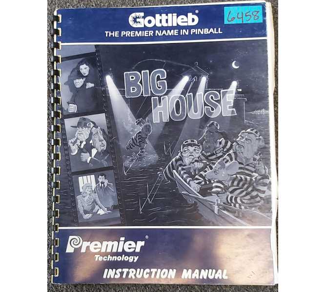 GOTTLIEB BIG HOUSE Pinball Machine INSTRUCTION Manual #6458  