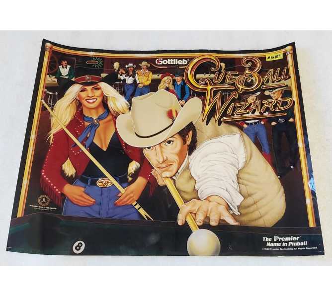 GOTTLIEB CUE BALL WIZARD Pinball Machine Translite #28833-734 (G109)