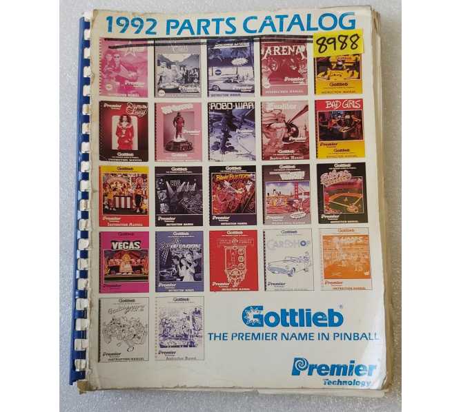 GOTTLIEB Pinball Machine Game 1992 Parts Catalog #8988