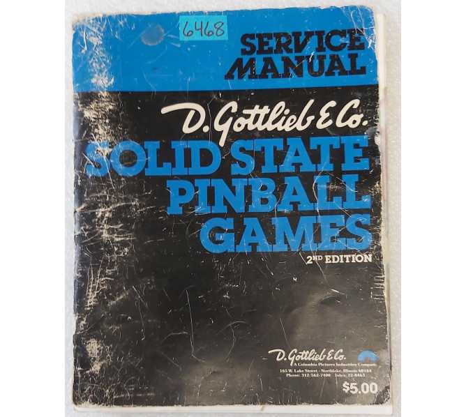 GOTTLIEB SOLID STATE PINBALL GAMES SERVICE Manual #6468  