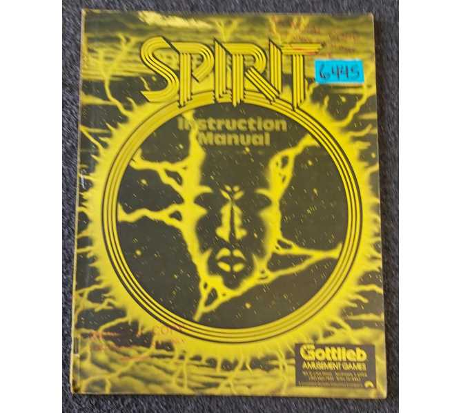 GOTTLIEB SPIRIT Pinball Game INSTRUCTION Manual #6445 