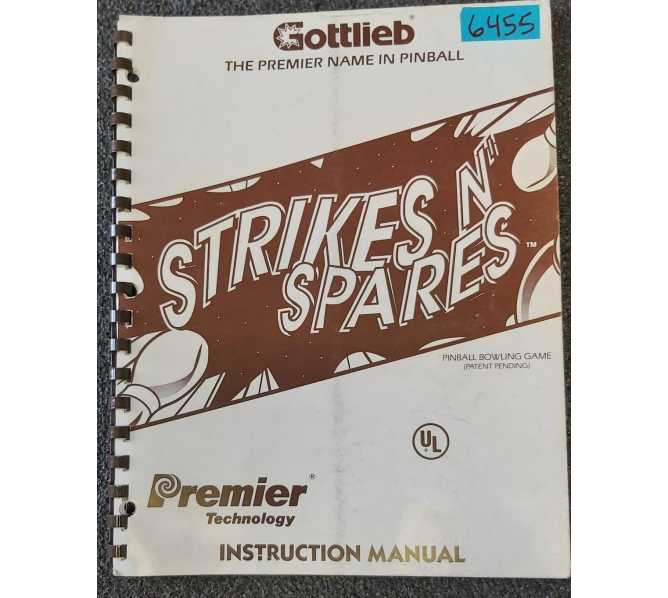GOTTLIEB STRIKES N' SPARES Pinball Machine INSTRUCTION Manual #6455 