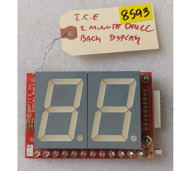 ICE 2 MINUTE DRILL Arcade Game BACK DISPLAY Board #FB2035 (8593)