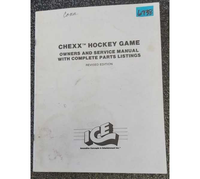 ICE CHEXX HOCKEY Game OWNER'S and SERVICE MANUAL #6738