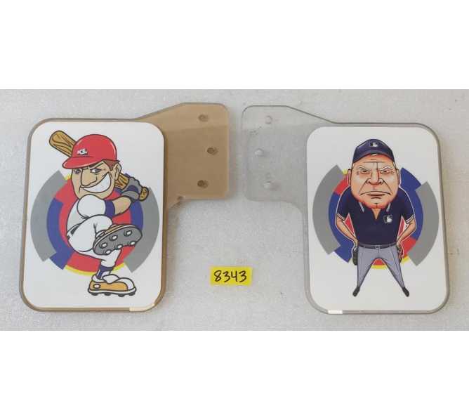 ICE MAJOR LEAGUE BASEBALL Arcade Game 2 PIECE PLEXIGLASS TARGET Set #8343 