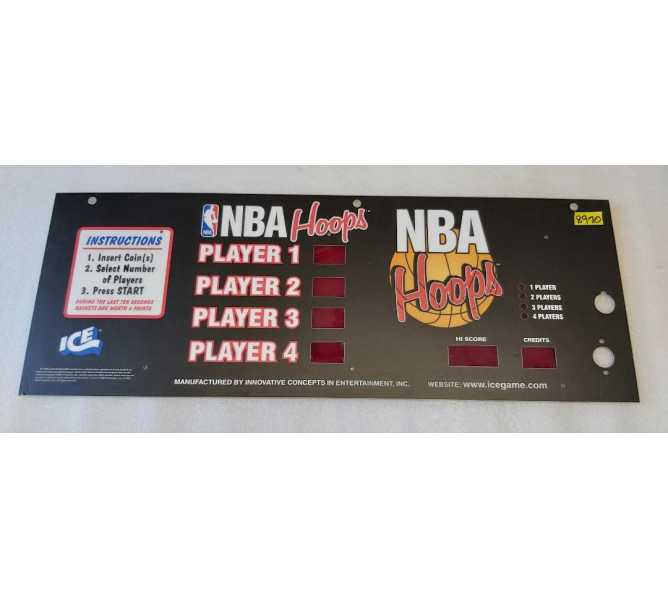 ICE NBA HOOPS Arcade Game Plexiglass MARQUEE HEADER #8970 