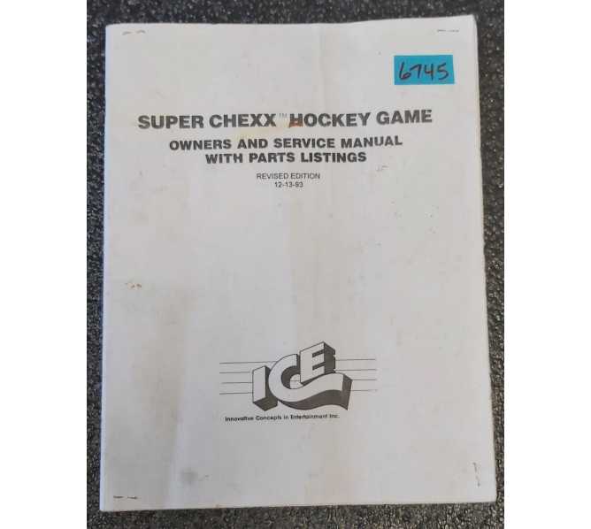 ICE SUPER CHEXX HOCKEY Game OWNER'S and SERVICE MANUAL #6745