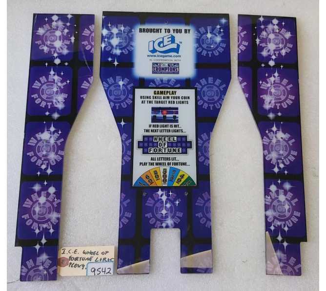 ICE WHEEL OF FORTUNE Pusher Arcade Game LEFT, RIGHT & CENTER PLEXIGLASS PIECES #9542 