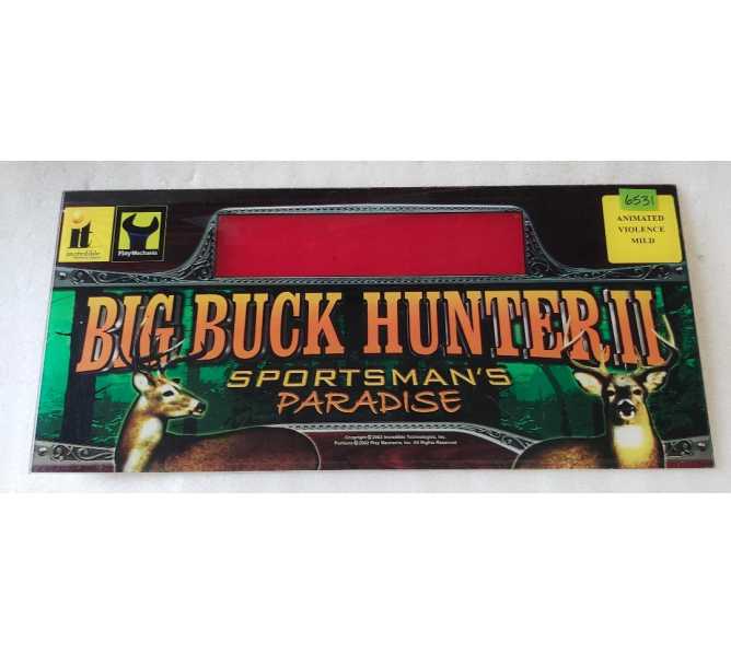 IT BIG BUCK HUNTER II Arcade Game Overhead Header Marquee PLEXIGLASS (6531) 