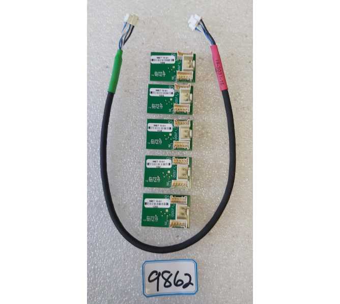 JERSEY JACK WIZARD OF OZ Pinball SINGLE GI RGB Boards (Lot of 5) #15-0019-00 & 16in RGB LED DRIVER HARNESS #19-3031-16 (9862)