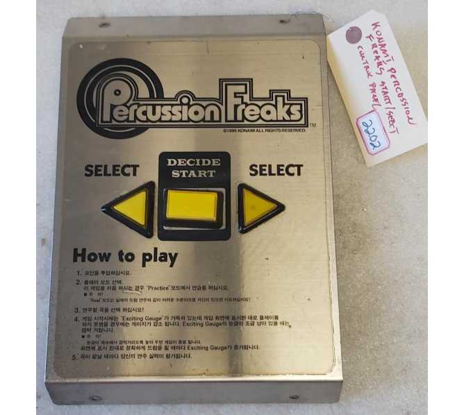KONAMI PERCUSSION FREAKS Arcade Game START, SELECT CONTROL PANEL (2202) 
