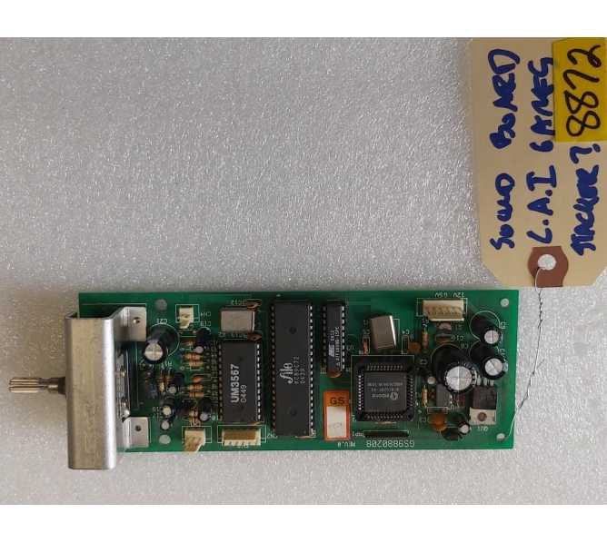 LAI GAMES REDEMPTION Game SOUND Board #GS9880208 Rev 0 (8872)