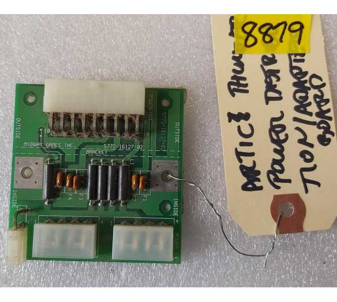 MIDWAY ARCTIC THUNDER Arcade Game POWER DISTRIBUTION ADAPTER Board #5772-16127-02 (8879) 