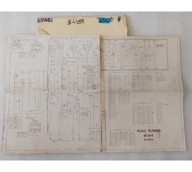 MIDWAY ROAD RUNNER Arcade Game Schematic #6306 