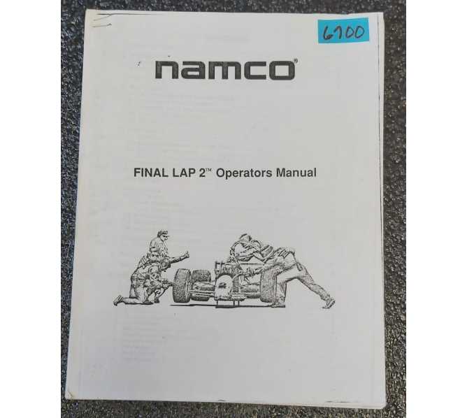 NAMCO FINAL LAP 2 Arcade Game OPERATORS MANUAL #6700  