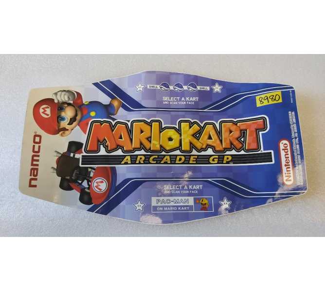 NAMCO MARIOKART ARCADE GP Game REAR SEAT DECAL #8980 