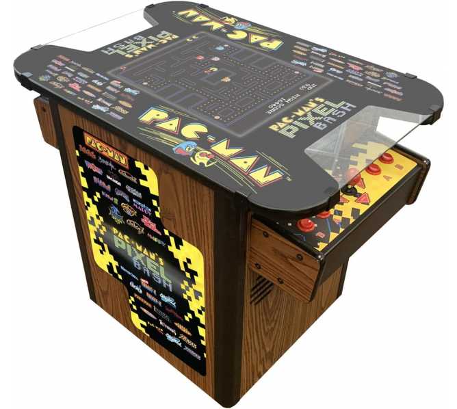 NAMCO PAC-MAN PIXEL BASH Arcade Machine Game WOODGRAIN CABINET COCKTAIL TABLE for sale