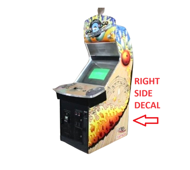 NAMCO ROCKIN' BOWL-O-RAMA Arcade -LEFT & RIGHT SIDE CABINET DECAL SET 