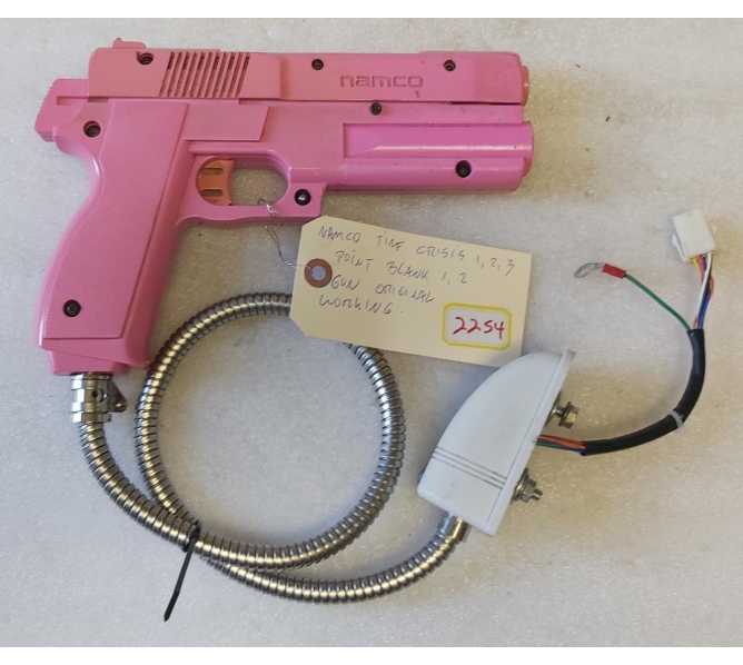 NAMCO TIME CRISIS 1, II, 3 / POINT BLANK 1 & 2 Arcade Game ORIGINAL GUN w CABLE (2254)