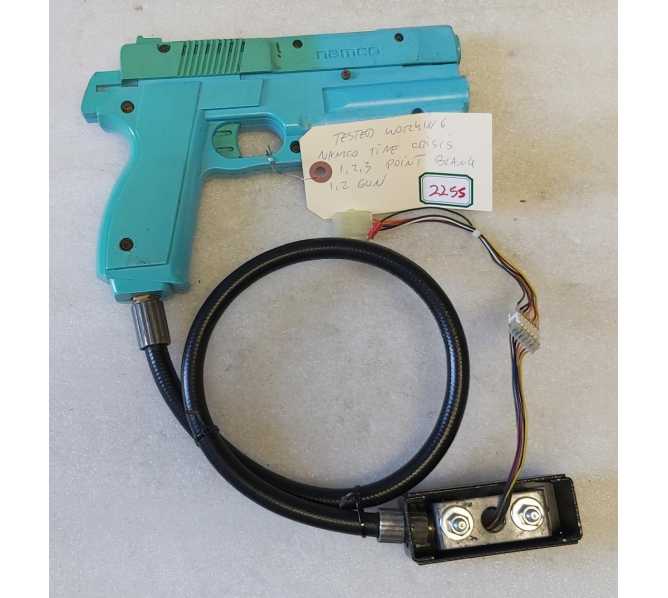 NAMCO TIME CRISIS 1, II, 3 / POINT BLANK 1 & 2 Arcade Game ORIGINAL GUN w CABLE (2255) 