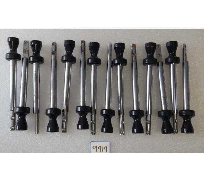 NATIONAL 222 Cigarette Vending Machine BLACK TIP PULL HANDLES - 7 1/8 in - Lot of 14 #9919