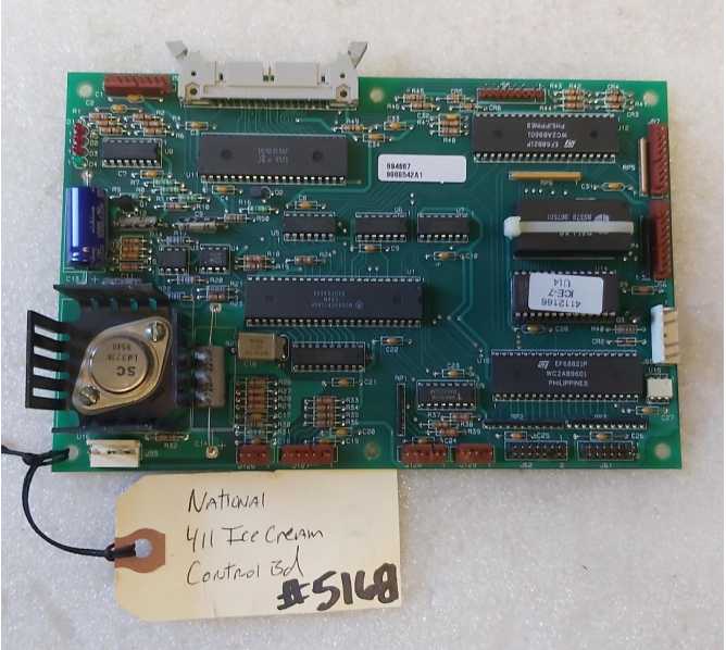 NATIONAL VENDORS 411 Ice Cream Vending Machine MAIN Control Board #9989542A (5168) 