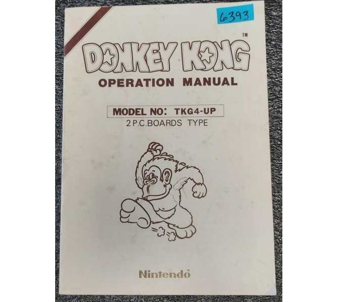 NINTENDO DONKEY KONG Arcade Game Operation Manual #6393 