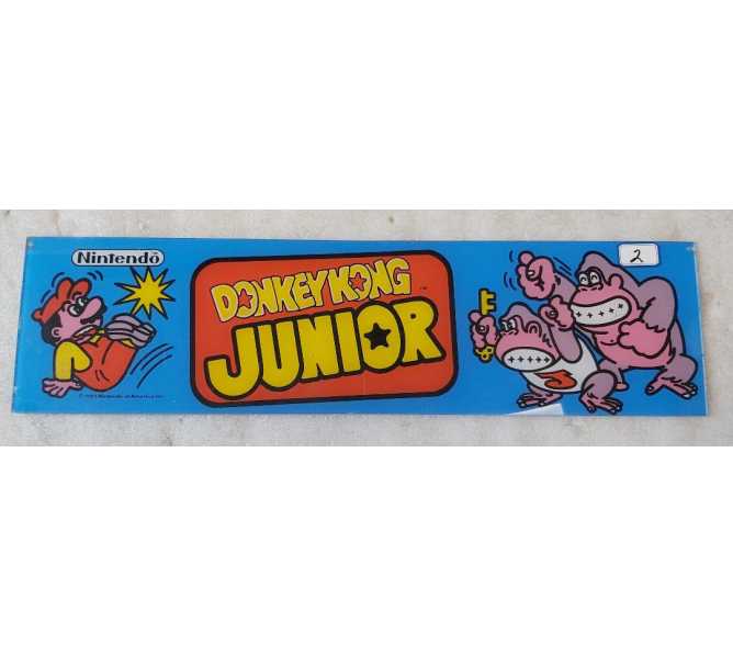 NINTENDO DONKEY KONG JUNIOR Arcade Game Plexiglass Header (2)