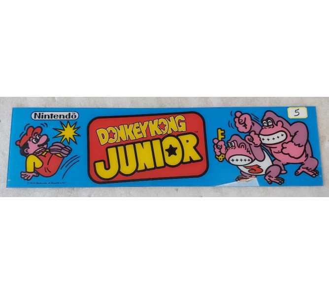 NINTENDO DONKEY KONG JUNIOR Arcade Game Plexiglass Header (5) 