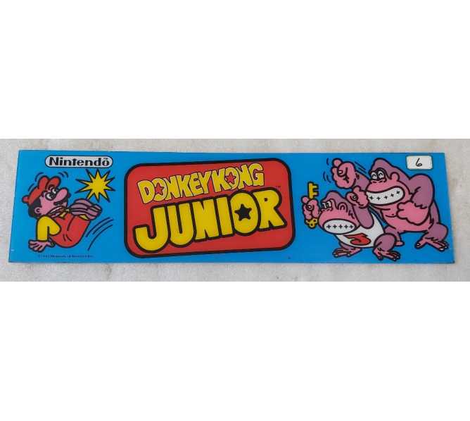 NINTENDO DONKEY KONG JUNIOR Arcade Game Plexiglass Header (6) 