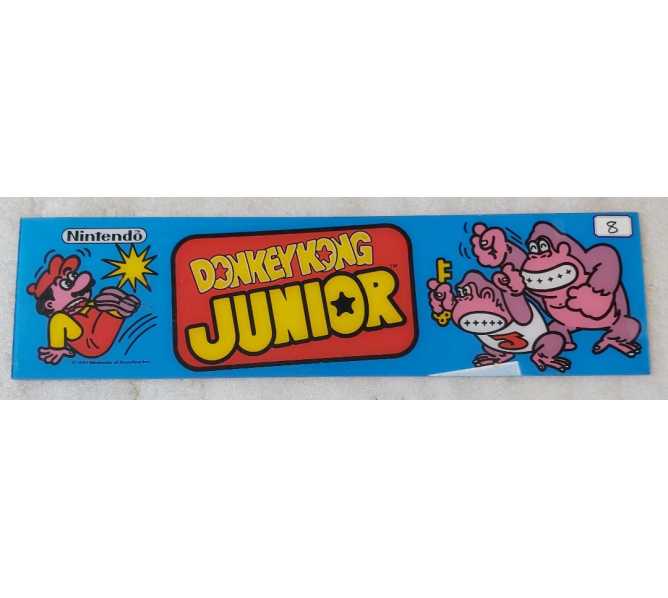 NINTENDO DONKEY KONG JUNIOR Arcade Game Plexiglass Header (8) 
