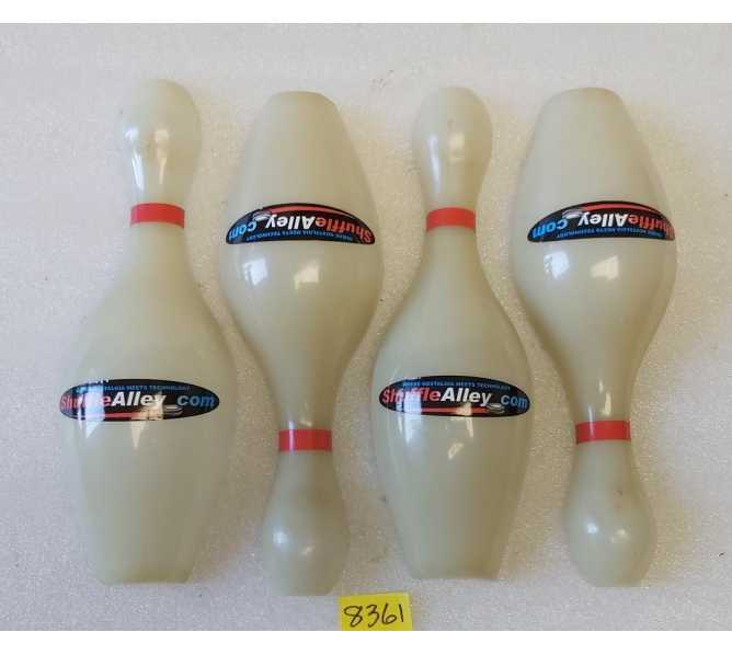 PARKER BOHN SHUFFLE ALLEY Arcade Game REPLACEMENT BOWLING PINS - SET of 4 #8361