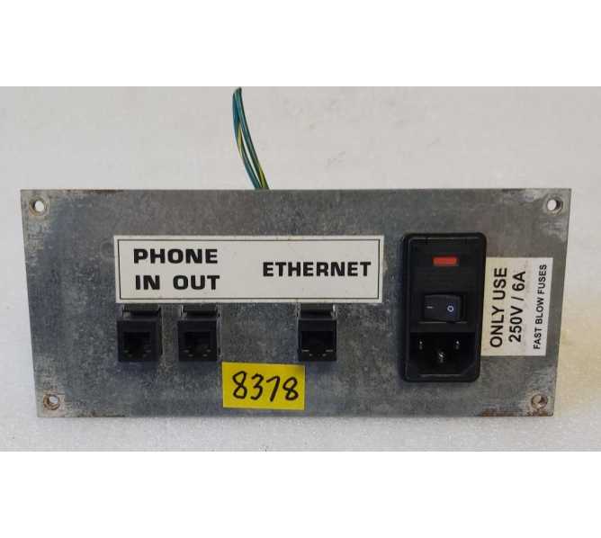 PHONE IN/OUT, ETHERNET & POWER PLATE #8378 