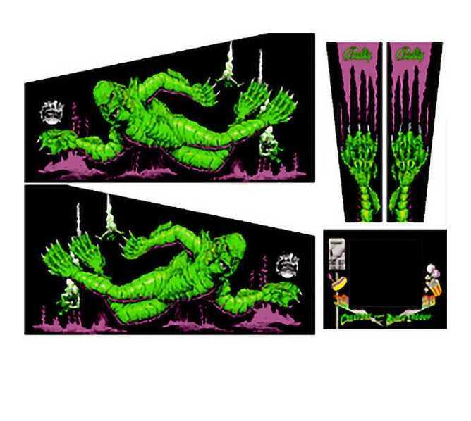 PLANETARY PINBALL Creature from the Black Lagoon SILKSCREENED Cabinet Decals 5PC SET #9543  