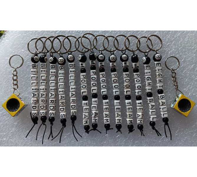 Pool Alphabet Bead Keychains  