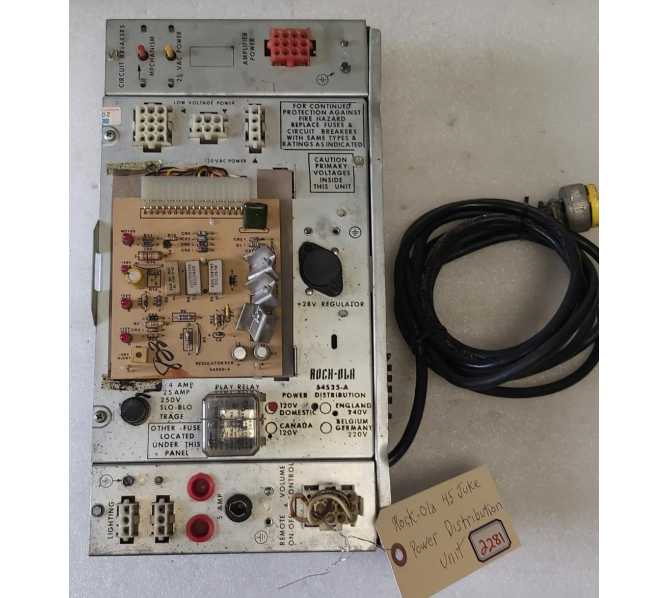 ROCK-OLA 45 Jukebox POWER DISTRIBUTION UNIT #54525-A (2281) 