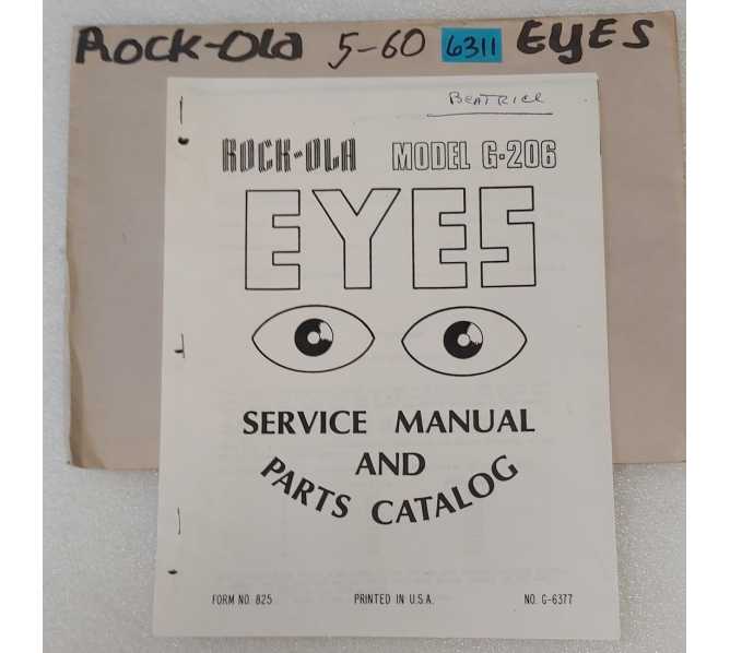 ROCK-OLA EYES Model G-206 Arcade Game Service Manual & Parts Catalog #6311  