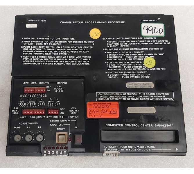 ROWE BC-11 & BC-20 Bill Changer COMPUTER CONTROL CENTER Board #6-50428-01 (9900)