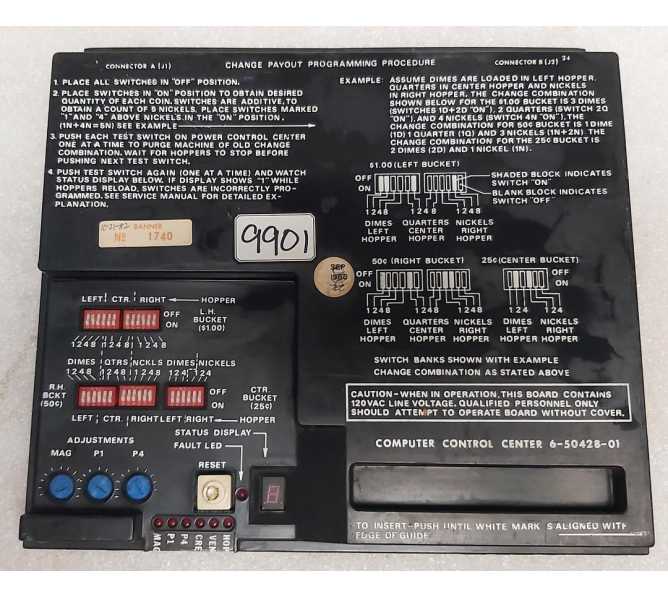 ROWE BC-11 & BC-20 Bill Changer COMPUTER CONTROL CENTER Board #6-50428-01 (9901)