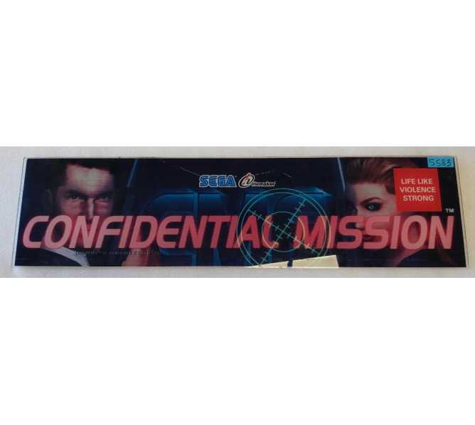 SEGA CONFIDENTIAL MISSION Arcade Machine Game Overhead Header PLEXIGLASS #5583 for sale