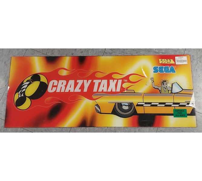 SEGA CRAZY TAXI Arcade Game Overhead PLEXIGLASS Header (5027)