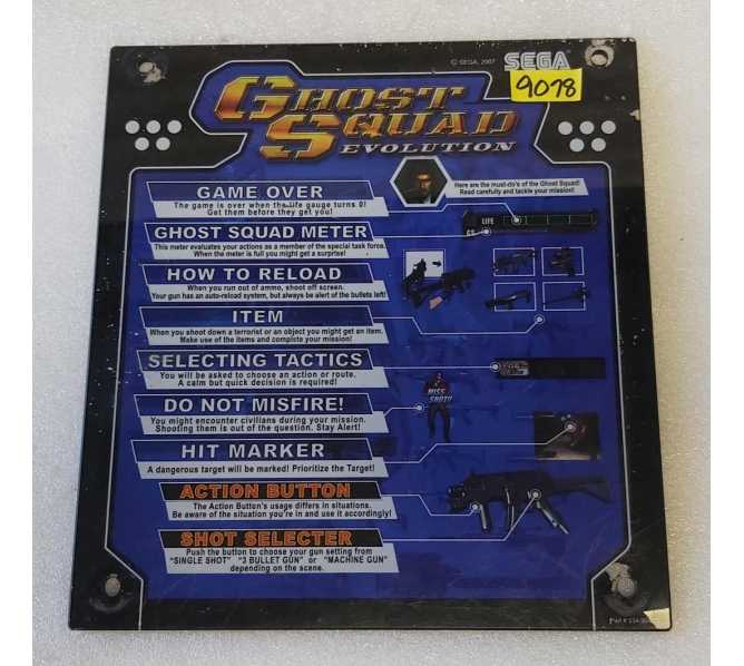 SEGA GHOST SQUAD EVOLUTION Arcade Game PLASTIC #534-30-211 (9078) 