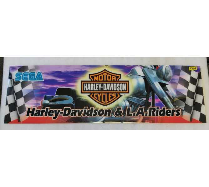 SEGA HARLEY DAVIDSON / LA RIDERS  Arcade Game PLEXIGLASS HEADER #8658 