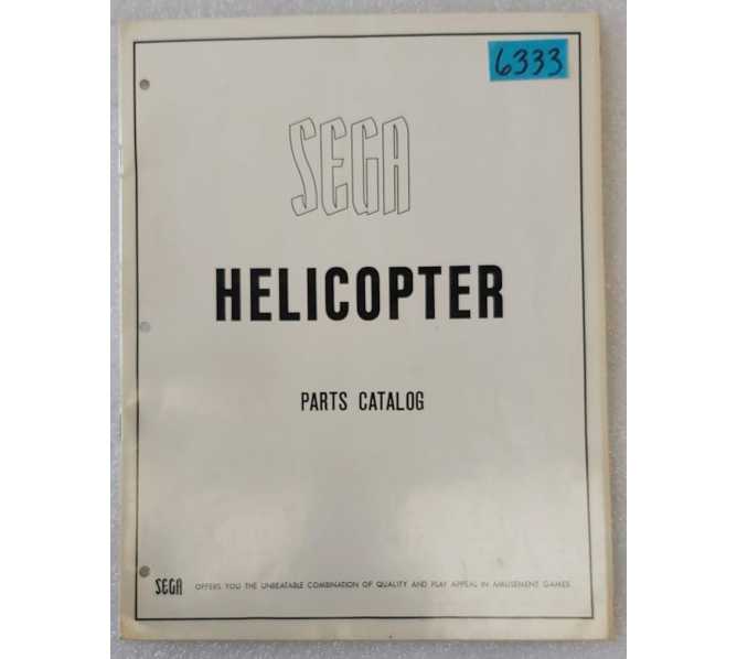 SEGA HELICOPTER Arcade Game Parts Catalog #6333 