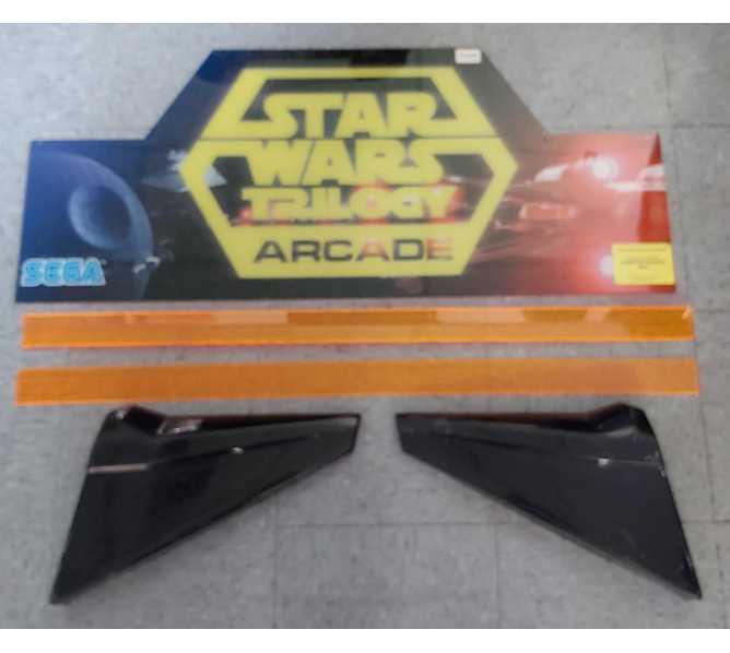 SEGA STAR WARS TRILOGY DELUXE Arcade Game PLEXIGLASS HEADER & PLASTIC TRIM PIECES #9539 