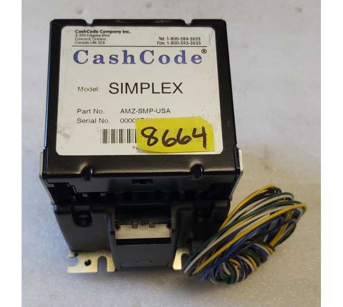 SIMPLEX CASH CODE #AMZ-SMP-USA Dollar Bill Validator Acceptor DBA (8664)