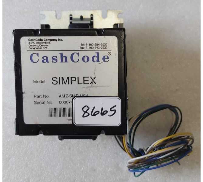 SIMPLEX CASH CODE #AMZ-SMP-USA 110V Bill Acceptor (8665)  