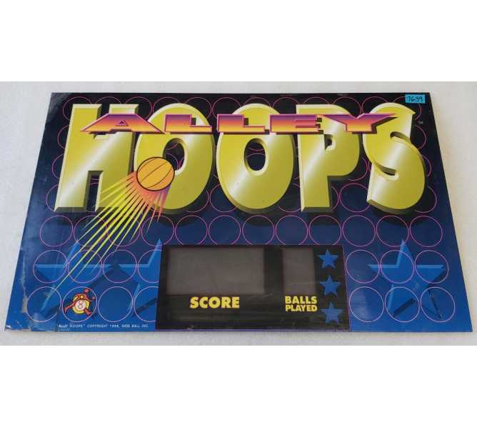 SKEE-BALL ALLEY HOOPS Arcade Game Plexiglass Backglass Backbox Header #7639